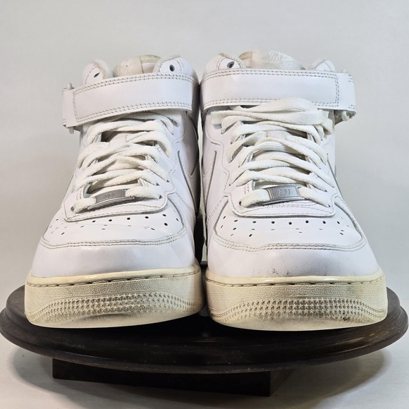 Nike Air Force 1 Mid Shoes Mens Size 10.5 White Leather CW2289-111 Classic Retro - Picture 2 of 10
